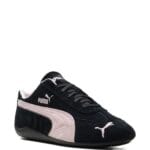 PUMA Speedcat Black and Mauve Mist Suede Low-Top Sneakers