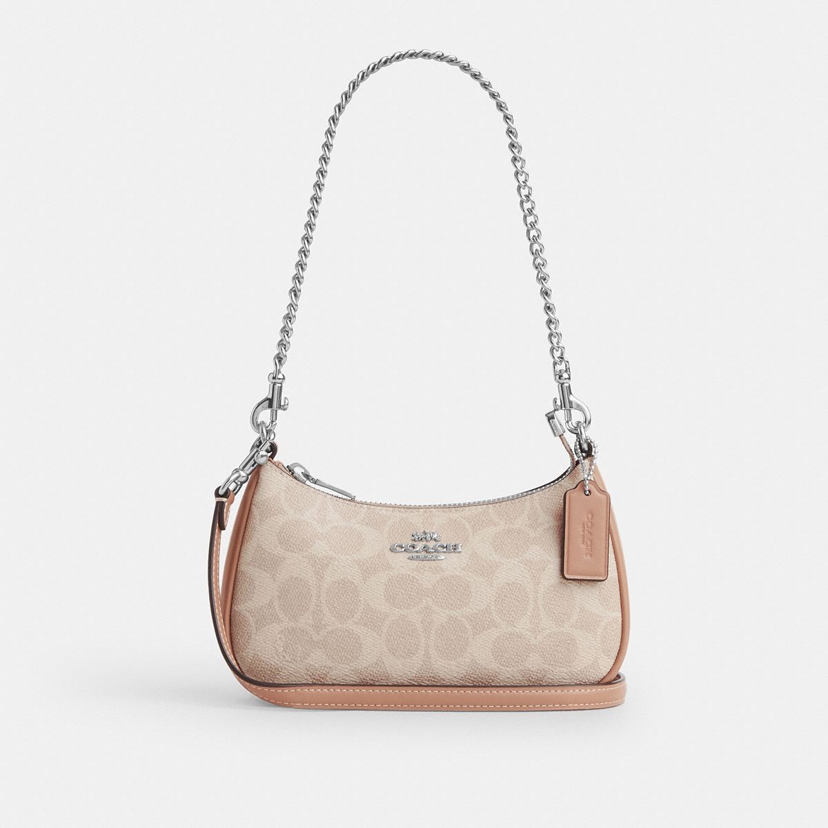 Coach Teri Mini Crossbody Bag in Signature Canvas – Beige (Gunmetal hardware)