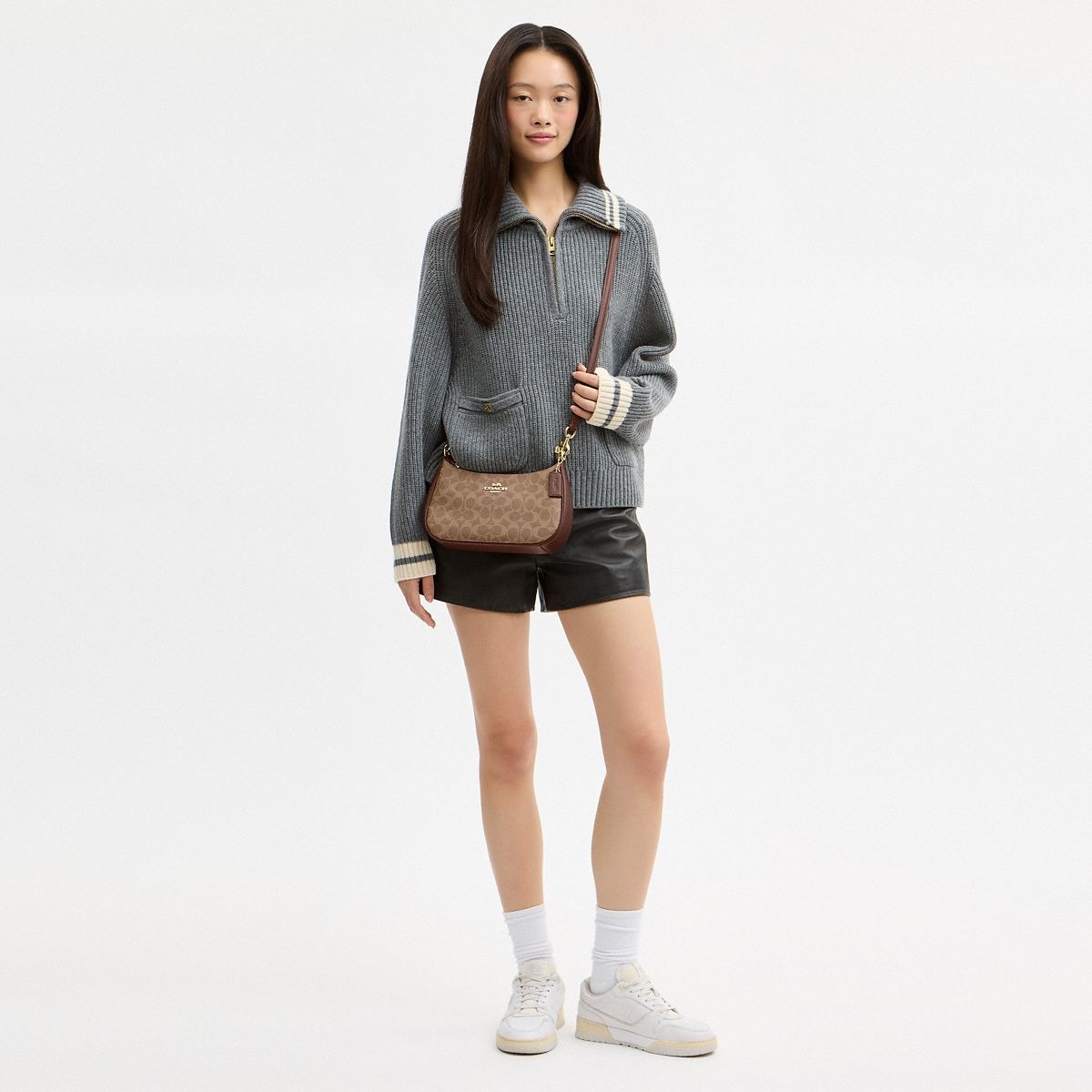 Coach Teri Shoulder Bag in Signature Canvas – Brown, photo 6 of 7