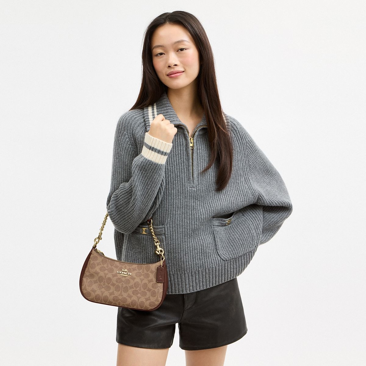 Coach Teri Shoulder Bag in Signature Canvas – Brown, photo 7 of 7