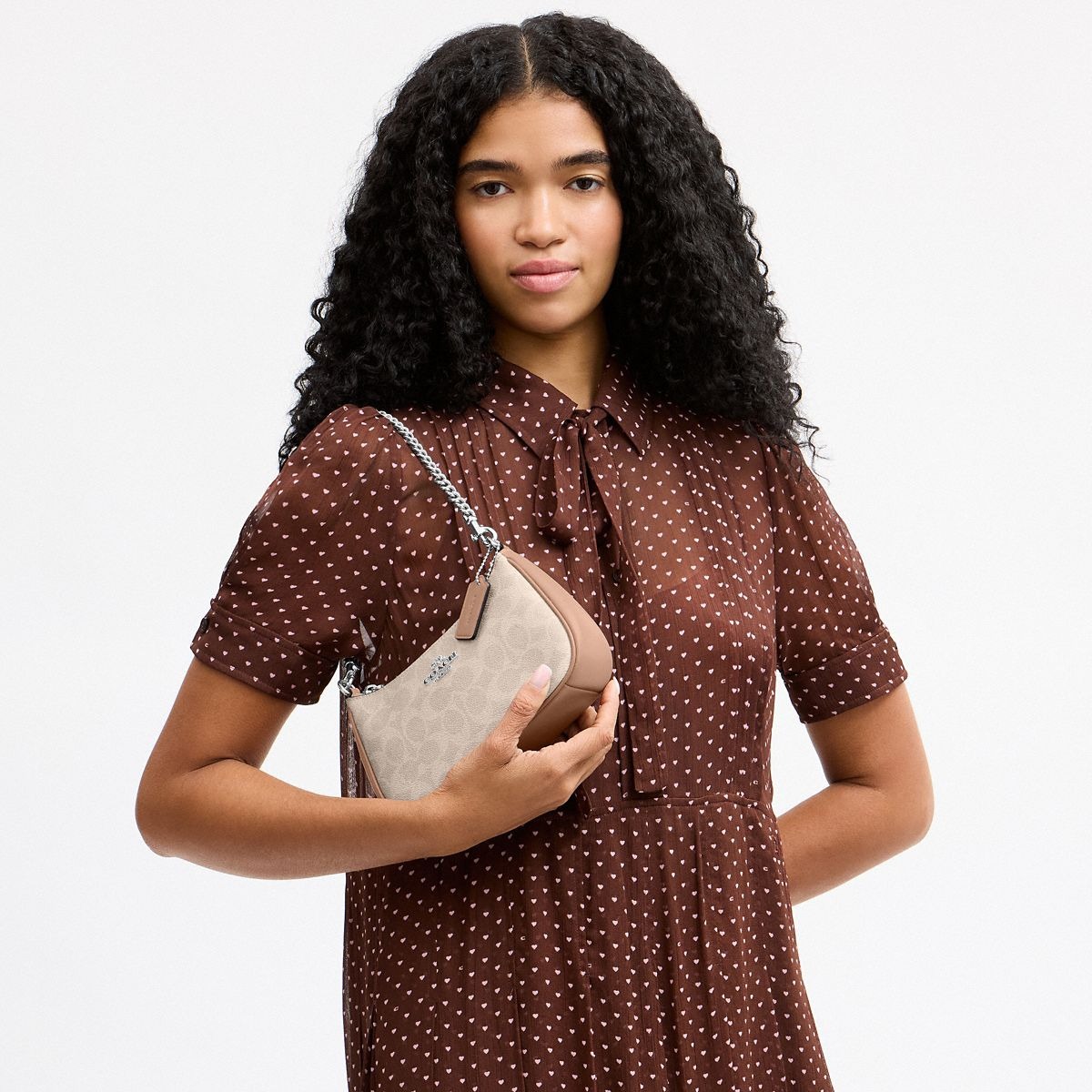 Coach Teri Mini Crossbody Bag in Signature Canvas – Beige (Gunmetal hardware), photo 7 of 7