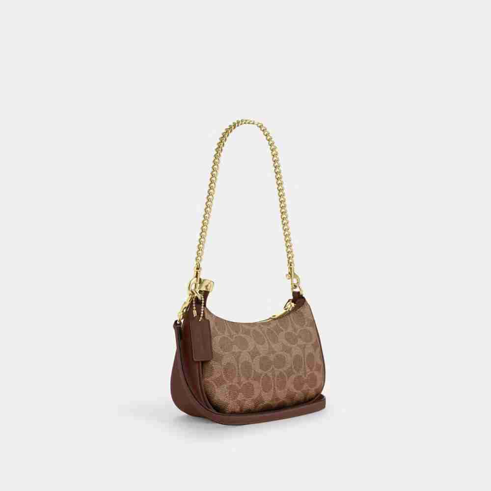 Coach Teri Mini Crossbody Bag in Signature Canvas – Brown, photo 8 of 8