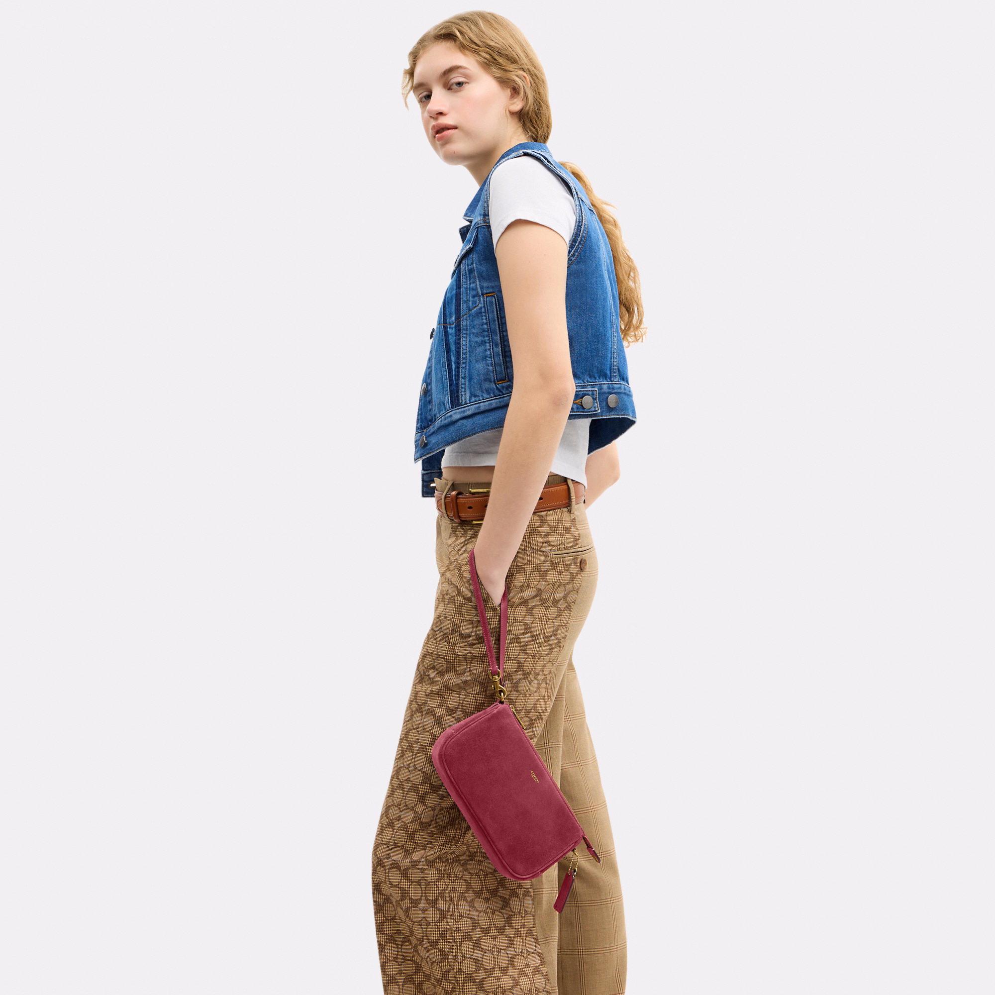 Coach Plaza Bag – Pink Suede, photo 2 of 9