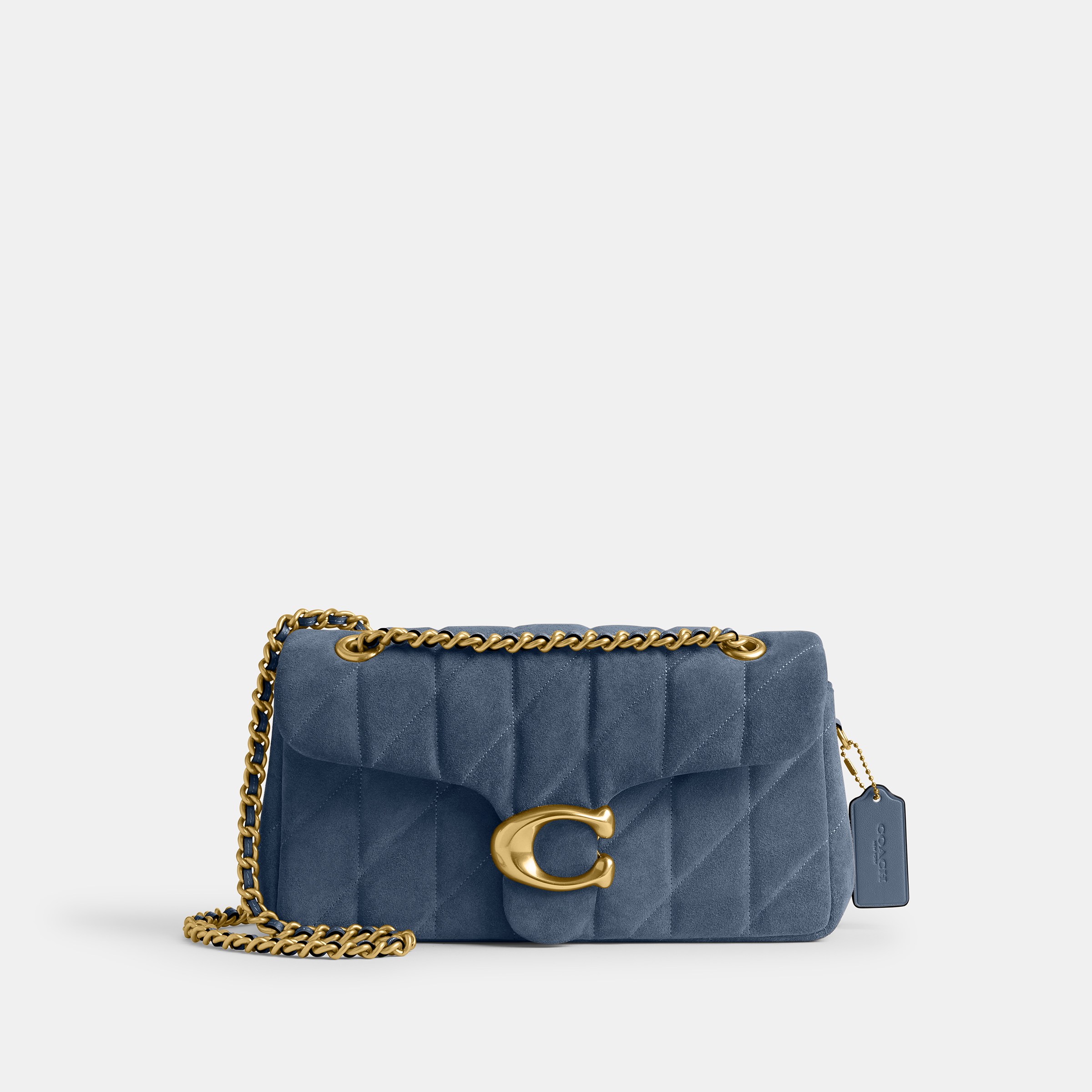 Coach Tabby Shoulder Bag 26 with Quilting – Light Blue Suede