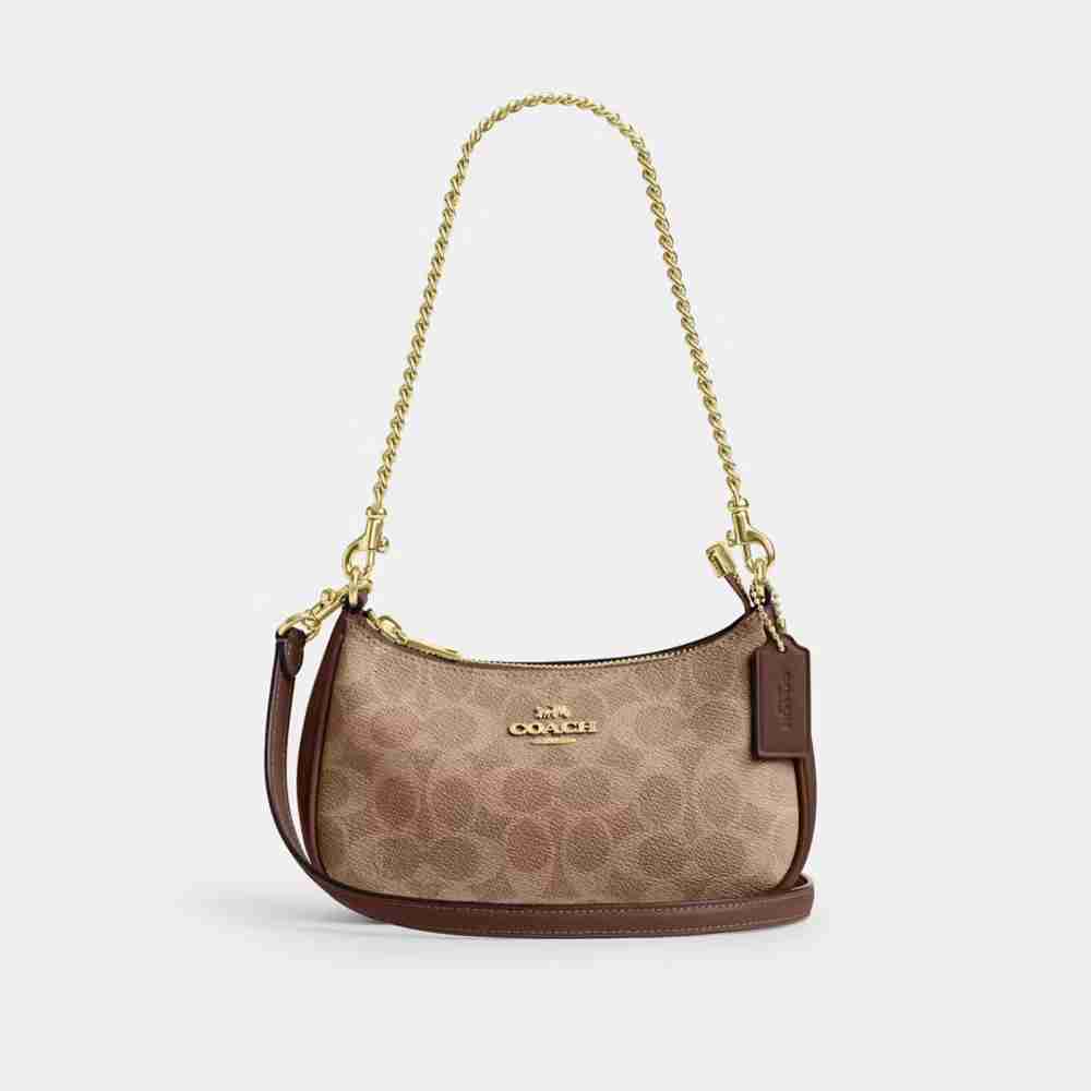 Coach Teri Mini Crossbody Bag in Signature Canvas – Brown