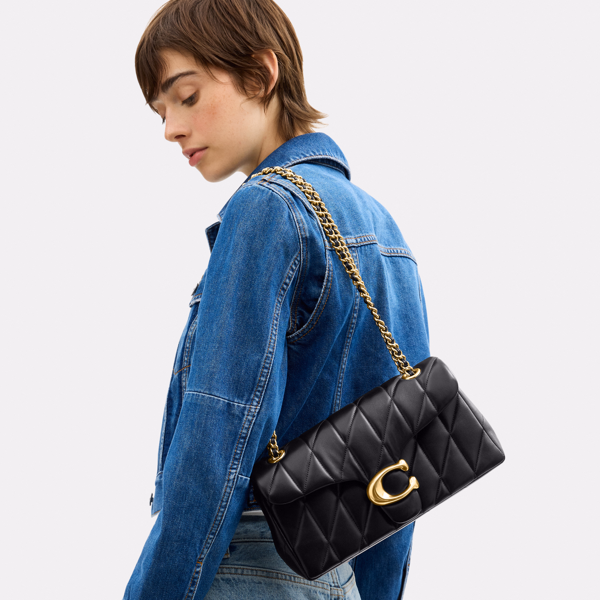 Coach Tabby Shoulder Bag 26 with Pillow Quilting – Black (Brass hardware), photo 7 of 8