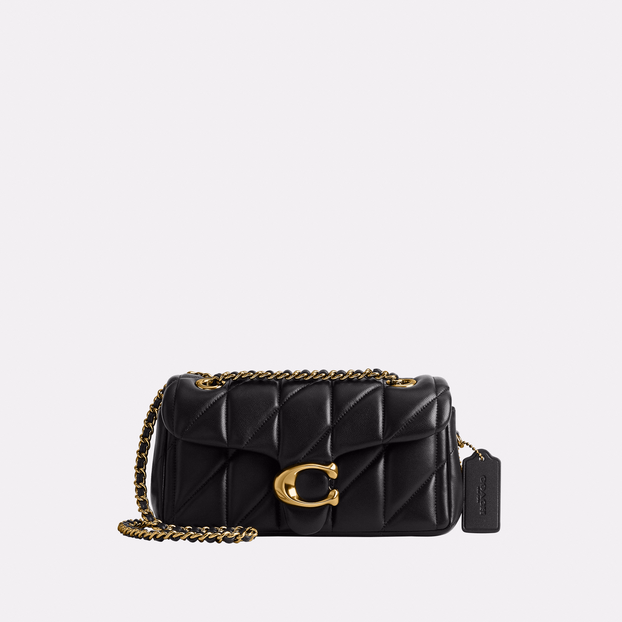 Coach Tabby Shoulder Bag 20 with Pillow Quilting – Black (Brass hardware)