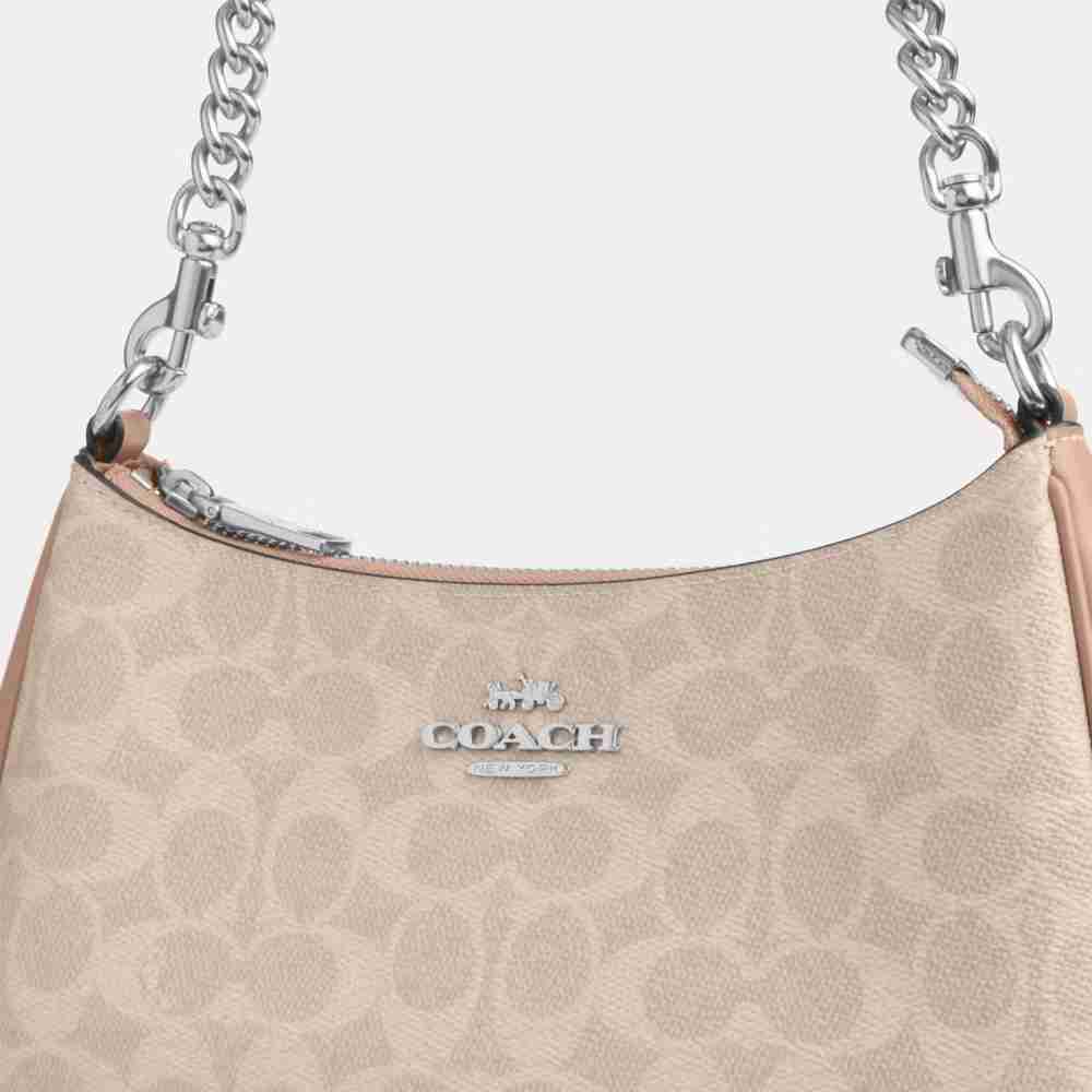 Coach Teri Shoulder Bag in Signature Canvas – Beige (Silver hardware), photo 3 of 8