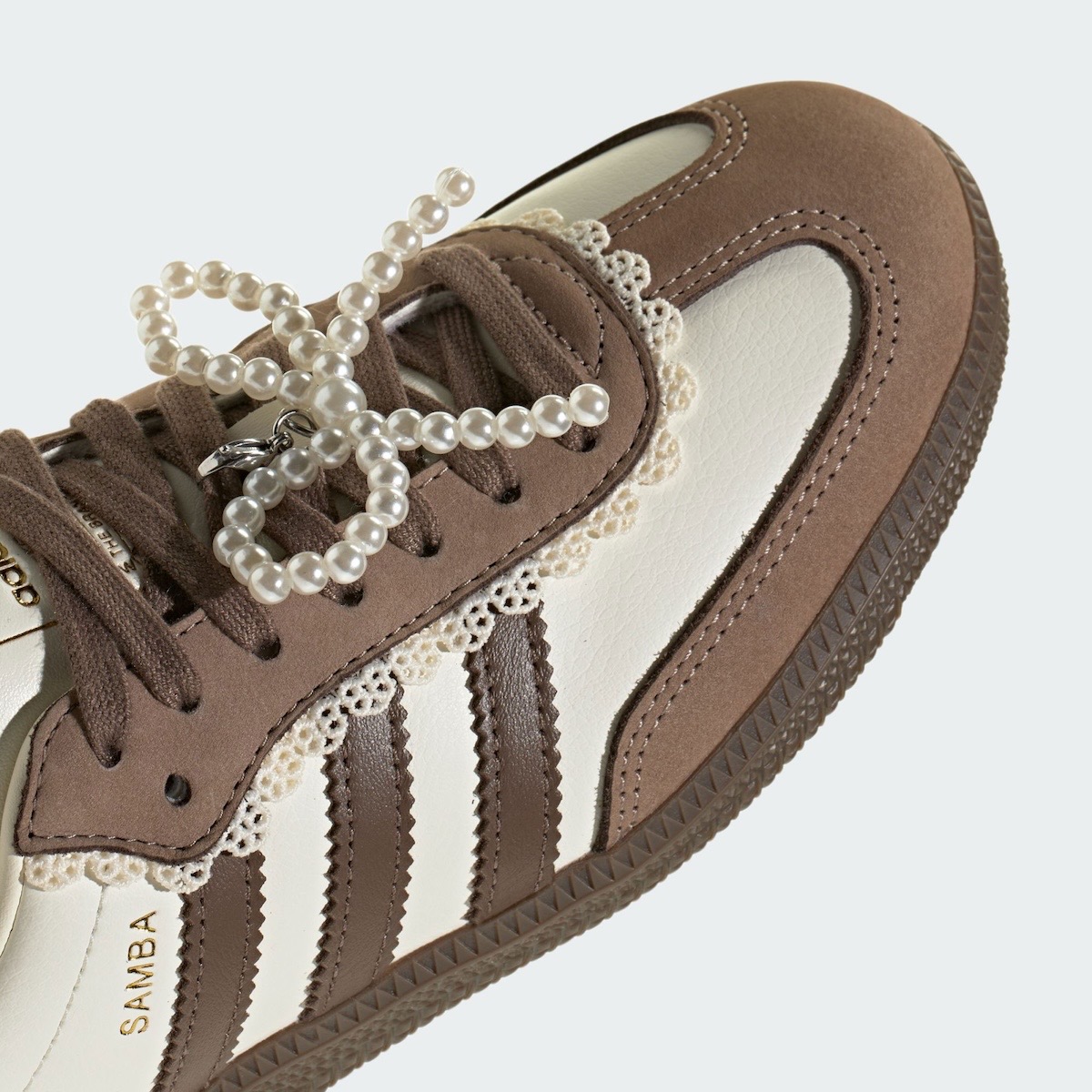Adidas Samba “Lace & Pearls” – Cream / Brown, photo 3 of 4