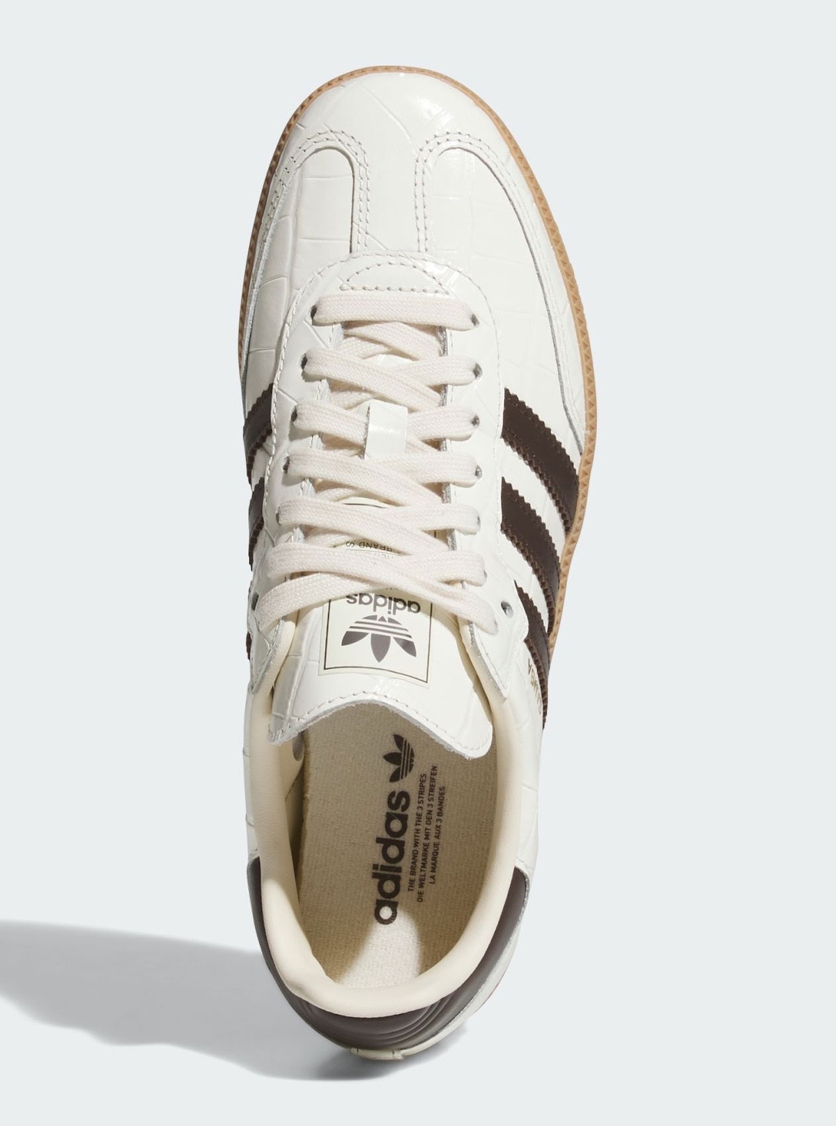 Adidas Samba “Faux Croc” – Wonder White / Dark Brown / Gum