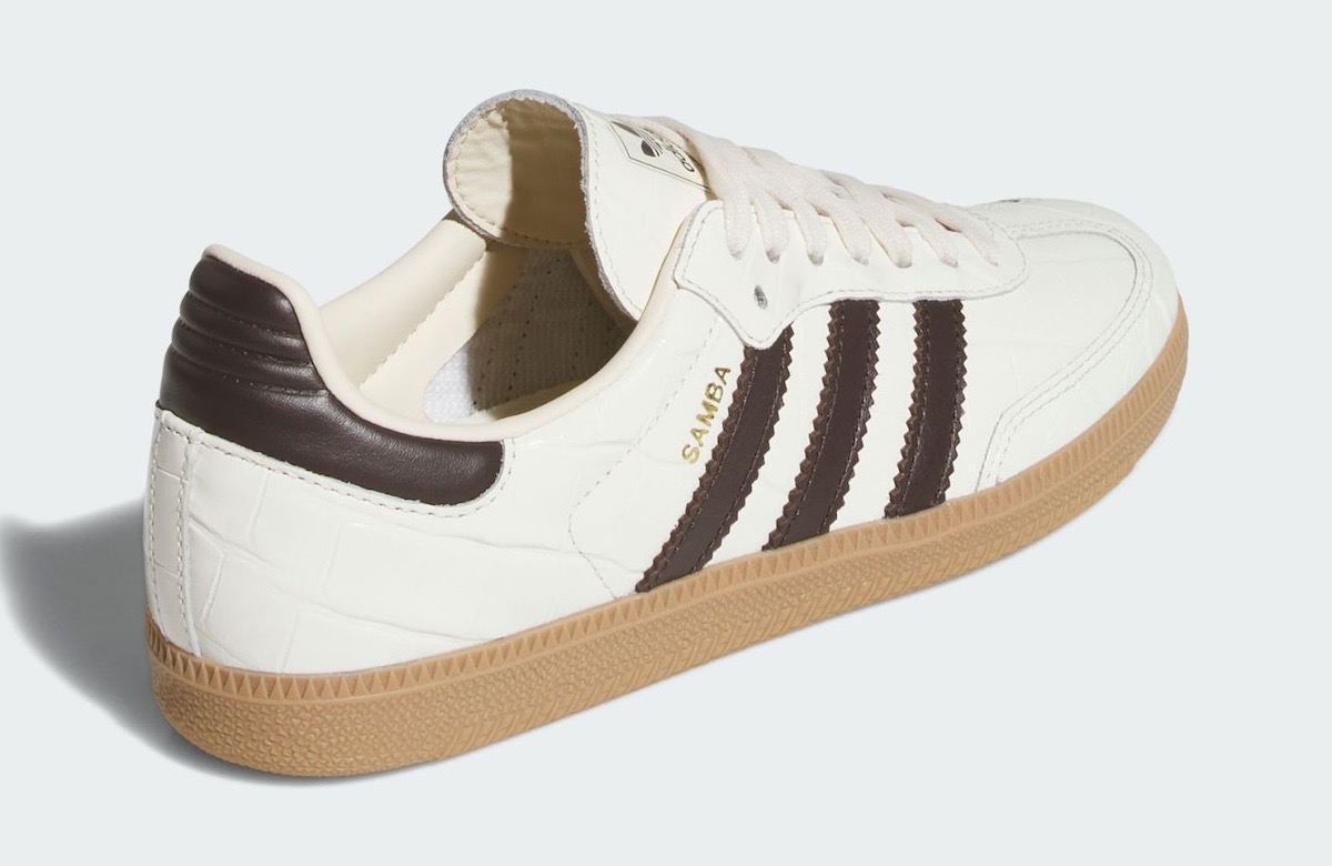 Adidas Samba “Faux Croc” – Wonder White / Dark Brown / Gum, photo 4 of 5