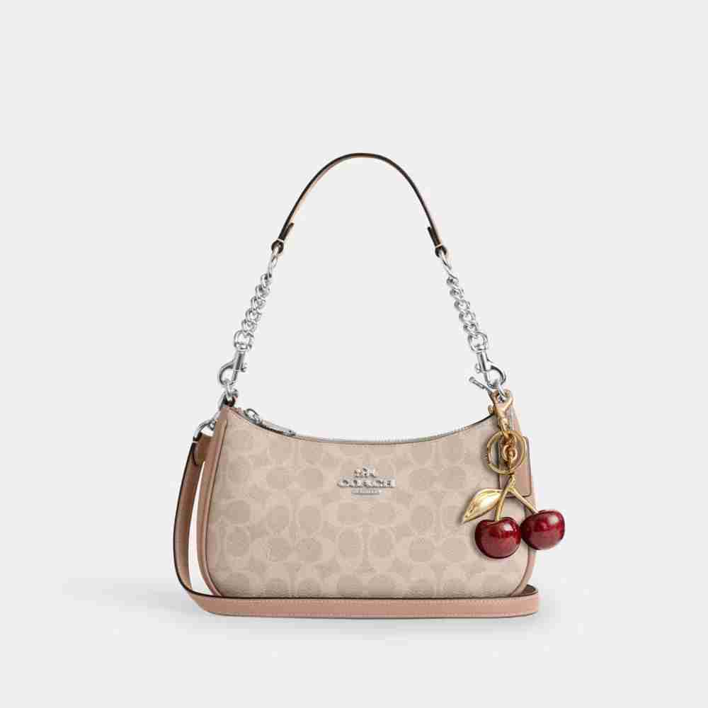 Coach Teri Shoulder Bag in Signature Canvas – Beige (Silver hardware), photo 4 of 8
