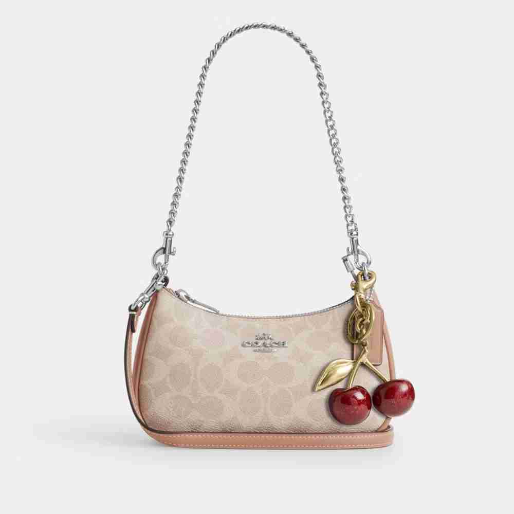 Coach Teri Mini Crossbody Bag in Signature Canvas – Beige (Silver hardware), photo 5 of 8