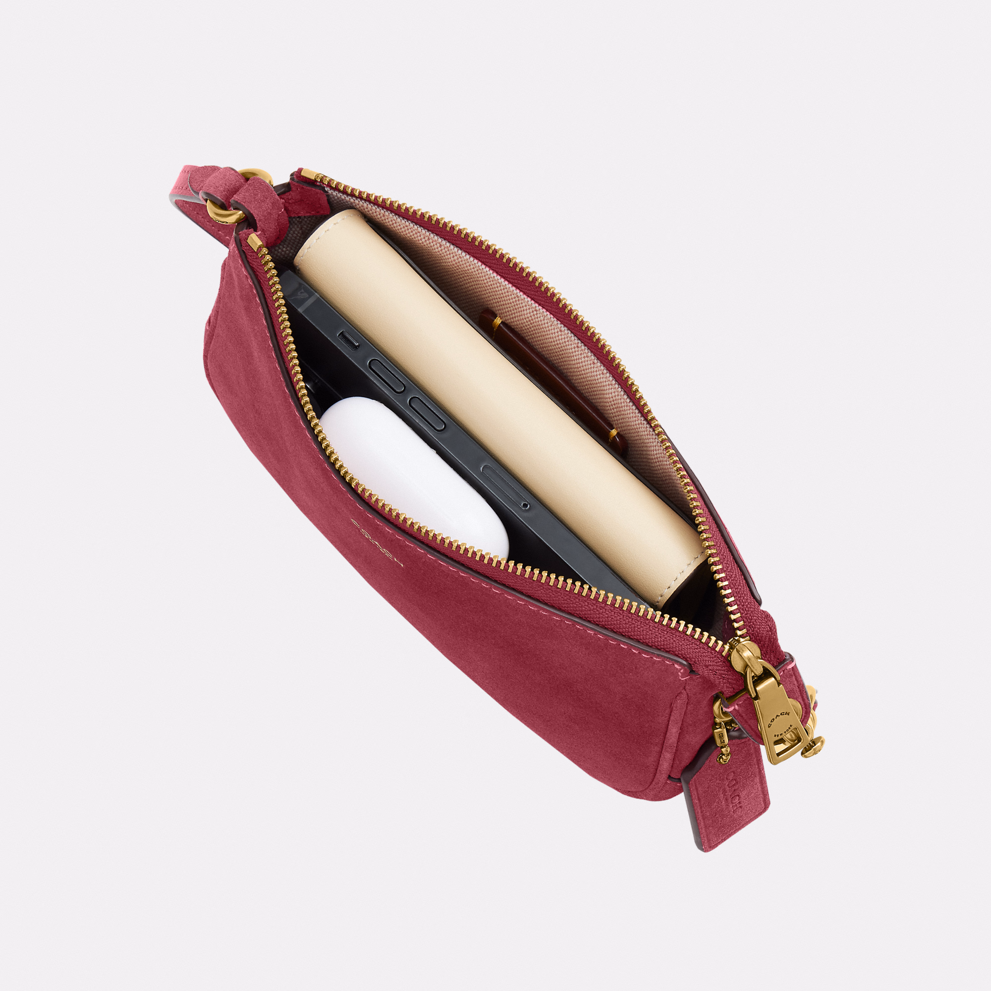 Coach Plaza Bag – Pink Suede, photo 7 of 9