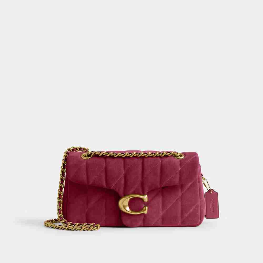 Coach Tabby Shoulder Bag 26 with Quilting – Pink Suede