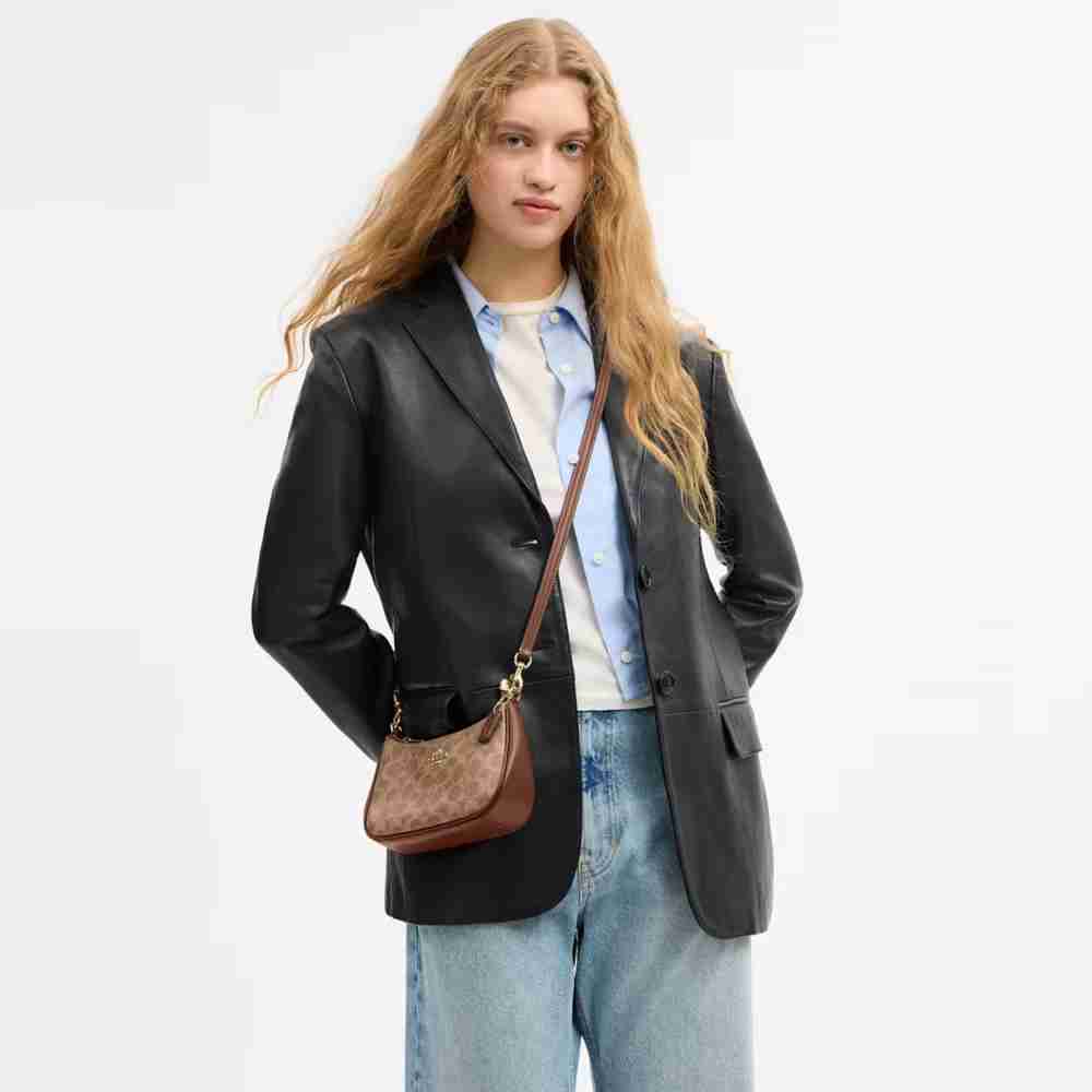 Coach Teri Mini Crossbody Bag in Signature Canvas – Brown, photo 3 of 8