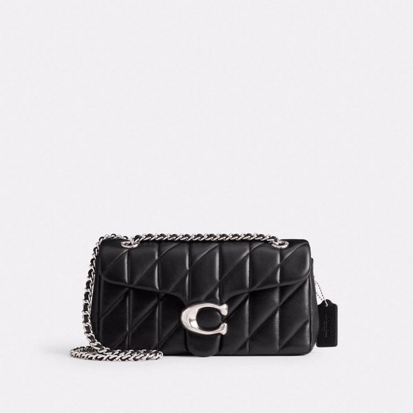 Coach Tabby Shoulder Bag 26 with Pillow Quilting – Black (Silver hardware)